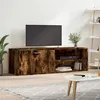 Image de vidaXL Meuble TV, Armoire de Télévision avec Étagères et Porte, Meuble Télé avec Rangement Salle de Séjour, Moderne, Chêne 833548