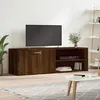 Image de vidaXL Meuble TV, Armoire de Télévision avec Étagères et Porte, Meuble Télé avec Rangement Salle de Séjour, Moderne, Chêne 833550