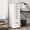 Image de Armoire roulante avec tiroirs MOSS blanc bois de pin solide