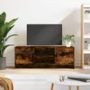 Image de Meuble TV chêne fumé 102x30x37,5 cm bois d ingénierie