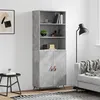 Image de Buffet haut Gris béton 69,5x34x180 cm Bois d ingénierie
