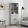 Image de vidaXL Buffet haut Gris béton 69,5x34x180 cm Bois d'ingénierie 3189257
