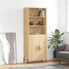 Image de vidaXL Buffet Haut, Armoire de Rangement avec Pieds, Meuble de Rangement, Organisateur Salon Salle de Séjour, Moderne, Chêne Sonoma Bois d'Ingénierie