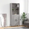 Image de vidaXL Buffet haut Sonoma gris 69,5x34x180 cm Bois d'ingénierie3189267