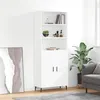 Image de vidaXL Buffet haut Blanc 69,5x34x180 cm Bois d'ingénierie 3189269