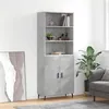 Image de vidaXL Buffet Haut, Armoire de Rangement avec Pieds, Meuble de Rangement, Organisateur Salon Salle de Séjour, Moderne, Gris Béton Bois d'Ingénierie