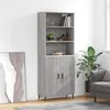 Image de vidaXL Buffet Haut, Armoire de Rangement avec Pieds, Meuble de Rangement, Organisateur Salon Salle de Séjour, Moderne, Sonoma Gris Bois d'Ingénierie