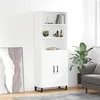 Image de vidaXL Buffet haut Blanc 69,5x34x180 cm Bois d'ingénierie 3189277