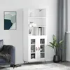 Image de vidaXL Buffet haut Blanc 69,5x34x180 cm Bois d'ingénierie3189285