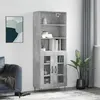 Image de vidaXL Buffet Haut, Armoire de Rangement avec Pieds, Meuble de Rangement, Organisateur Salon Salle de Séjour, Moderne, Gris Béton Bois d'Ingénierie