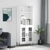 Image de vidaXL Buffet haut Blanc 69,5x34x180 cm Bois d'ingénierie 3189325