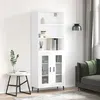 Image de vidaXL Buffet haut Blanc 69,5x34x180 cm Bois d'ingénierie 3189333