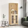 Image de vidaXL Buffet Haut, Armoire de Rangement avec Pieds, Meuble de Rangement, Organisateur Salon Salle de Séjour, Moderne, Chêne Sonoma Bois d'Ingénierie