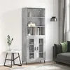 Image de vidaXL Buffet haut Gris béton 69,5x34x180 cm Bois d'ingénierie 3189337