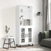 Image de vidaXL Buffet haut Blanc 69,5x34x180 cm Bois d'ingénierie 3189341