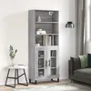 Image de vidaXL Buffet haut Sonoma gris 69,5x34x180 cm Bois d'ingénierie 3189347