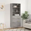 Image de vidaXL Buffet haut Sonoma gris 69,5x34x180 cm Bois d'ingénierie3189371