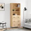 Image de vidaXL Buffet Haut, Armoire de Rangement avec Pieds, Meuble de Rangement, Organisateur Salon Salle de Séjour, Industriel, Chêne Sonoma Bois d'Ingénierie