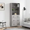 Image de vidaXL Buffet haut Sonoma gris 69,5x34x180 cm Bois d'ingénierie 3189379