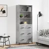 Image de vidaXL Buffet haut Gris béton 69,5x34x180 cm Bois d'ingénierie 3189385