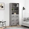 Image de vidaXL Buffet haut Sonoma gris 69,5x34x180 cm Bois d'ingénierie 3189387