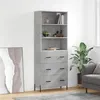 Image de Buffet haut Gris béton 69,5x34x180 cm Bois d ingénierie