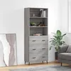 Image de vidaXL Buffet haut Sonoma gris 69,5x34x180 cm Bois d'ingénierie 3189403