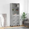 Image de vidaXL Hoge kast 69,5x34x180 cm bewerkt hout betongrijs3189409