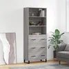 Image de vidaXL Buffet haut Sonoma gris 69,5x34x180 cm Bois d'ingénierie 3189411