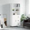 Image de Buffet haut Blanc 69,5x34x180 cm Bois d ingénierie