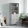Image de vidaXL Buffet haut Gris béton 69,5x34x180 cm Bois d'ingénierie3189417