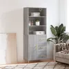 Image de vidaXL Buffet haut Sonoma gris 69,5x34x180 cm Bois d'ingénierie3189435