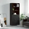 Image de vidaXL Buffet haut Noir 69,5x34x180 cm Bois d'ingénierie3189438