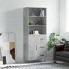 Image de Buffet haut Gris béton 69,5x34x180 cm Bois d ingénierie