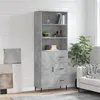 Image de vidaXL Hoge kast 69,5x34x180 cm bewerkt hout betongrijs3189465