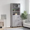 Image de vidaXL Buffet Haut, Armoire de Rangement avec Pieds, Meuble de Rangement, Organisateur Salon Salle de Séjour, Sonoma Gris Bois d'Ingénierie 3189475