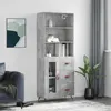 Image de vidaXL Buffet haut Gris béton 69,5x34x180 cm Bois d'ingénierie3189481