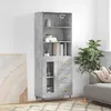 Image de vidaXL Buffet haut Gris béton 69,5x34x180 cm Bois d'ingénierie 3189489