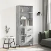 Image de vidaXL Buffet haut Gris béton 69,5x34x180 cm Bois d'ingénierie 3189513