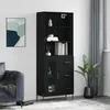 Image de vidaXL Buffet haut Noir 69,5x34x180 cm Bois d'ingénierie 3189518