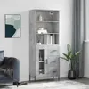 Image de vidaXL Buffet haut Gris béton 69,5x34x180 cm Bois d'ingénierie 3189521