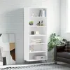 Image de vidaXL Buffet blanc 69,5x32,5x180 cm bois d'ingénierie 3189541