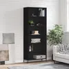 Image de vidaXL Buffet noir 69,5x32,5x180 cm bois d'ingénierie 3189582