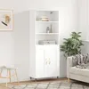 Image de vidaXL Buffet haut Blanc 69,5x34x180 cm Bois d'ingénierie 3189933