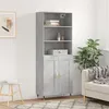 Image de vidaXL Buffet haut Gris béton 69,5x34x180 cm Bois d'ingénierie 3189937