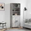 Image de vidaXL Buffet Haut, Armoire de Rangement avec Pieds, Meuble de Rangement, Organisateur Salon Salle de Séjour, Industriel, Gris Béton Bois d'Ingénierie