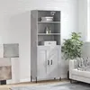 Image de vidaXL Buffet Haut, Armoire de Rangement avec Pieds, Meuble de Rangement, Organisateur Salon Salle de Séjour, Industriel, Gris Béton Bois d'Ingénierie 3189969