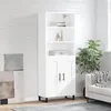 Image de vidaXL Buffet Haut, Armoire de Rangement avec Pieds, Meuble de Rangement, Organisateur Salon Salle de Séjour, Industriel, Blanc Bois d'Ingénierie