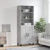 Image de vidaXL Buffet Haut, Armoire de Rangement avec Pieds, Meuble de Rangement, Organisateur Salon Salle de Séjour, Industriel, Gris Béton Bois d'Ingénierie
