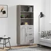 Image de vidaXL Buffet Haut, Armoire de Rangement avec Pieds, Meuble de Rangement, Organisateur Salon Salle de Séjour, Industriel, Sonoma Gris Bois d'Ingénierie